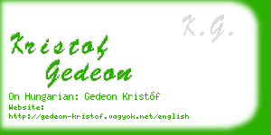 kristof gedeon business card