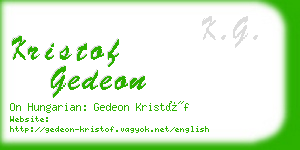 kristof gedeon business card